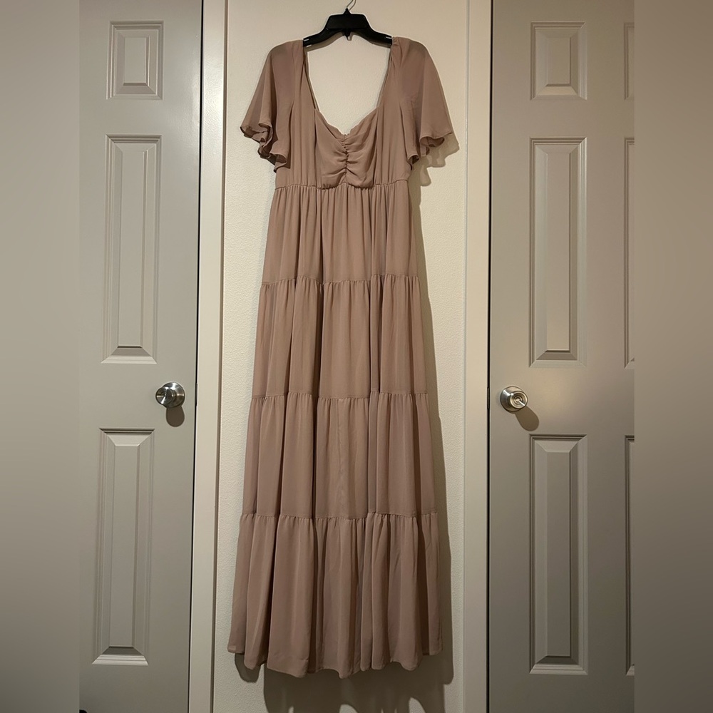 Show Me Your Mumu Taupe Maxi Dress